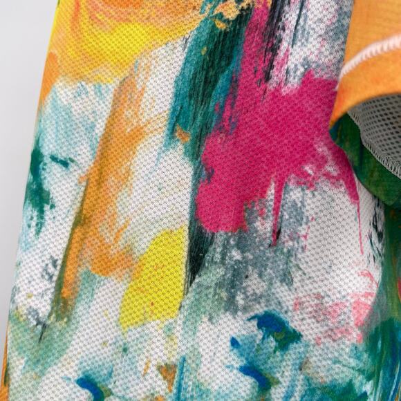 Lululemon Colorful Neon High Neck Running Training Tee No Limits White Multi 12 - Picture 7 of 7